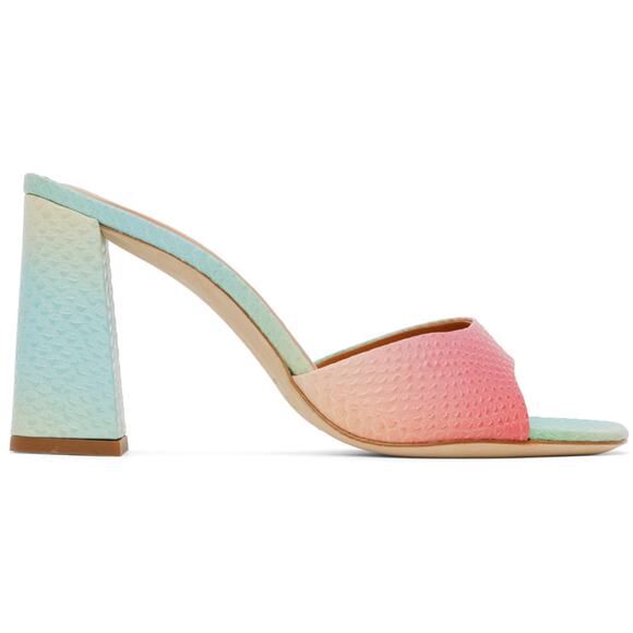 Staud 'Sloane' Blue Leather Heeled Sandals Size 12 - Picture 1 of 5